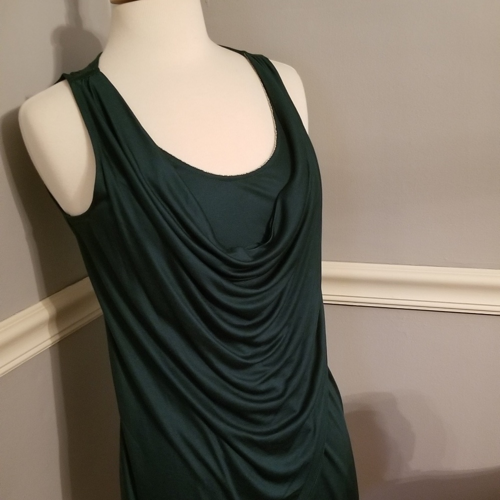 White House Black Market dressy winter green top